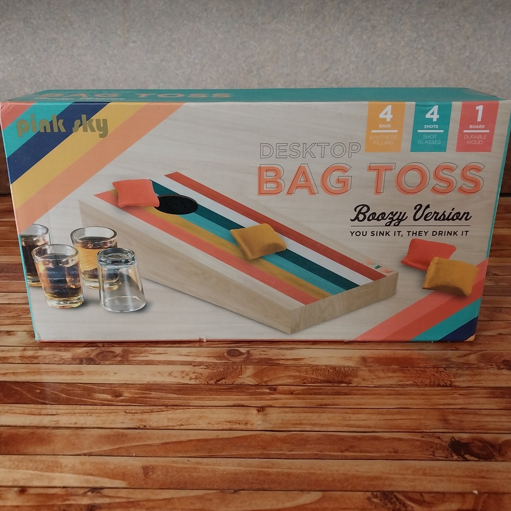 Pink Sky Desktop Bag Toss Boozy Version - Rainbow Striped Game